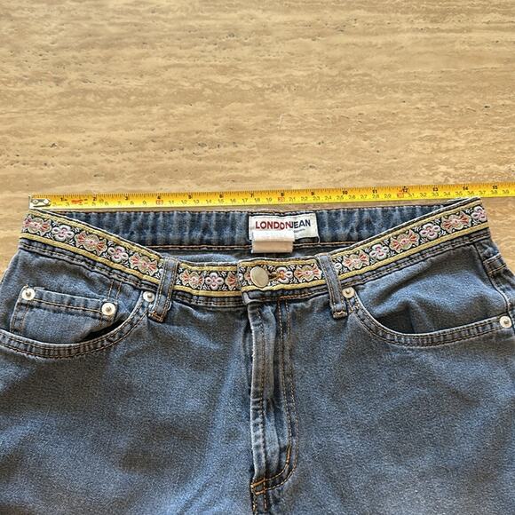 Londonjean Boho Belted Look Low Rise Flare Bootcut Dark Wash Jeans - Picture 7 of 9